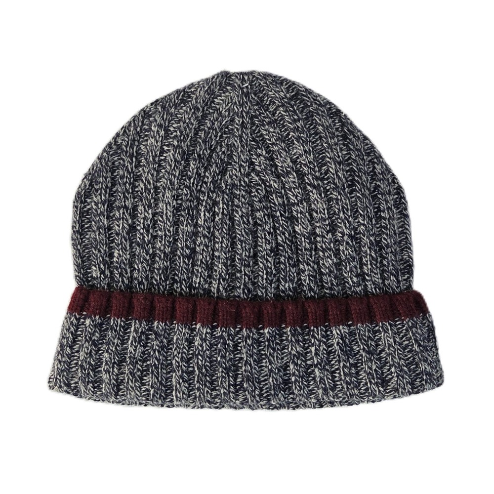GAP Marl Beanie Tapestry Navy Merino Wool Blend Cuffed Knit Winter Hat OS NWT